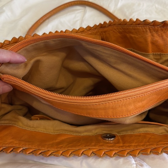 Beautiful genuine leather Pons Quintana orange handbag. - Picture 8 of 15